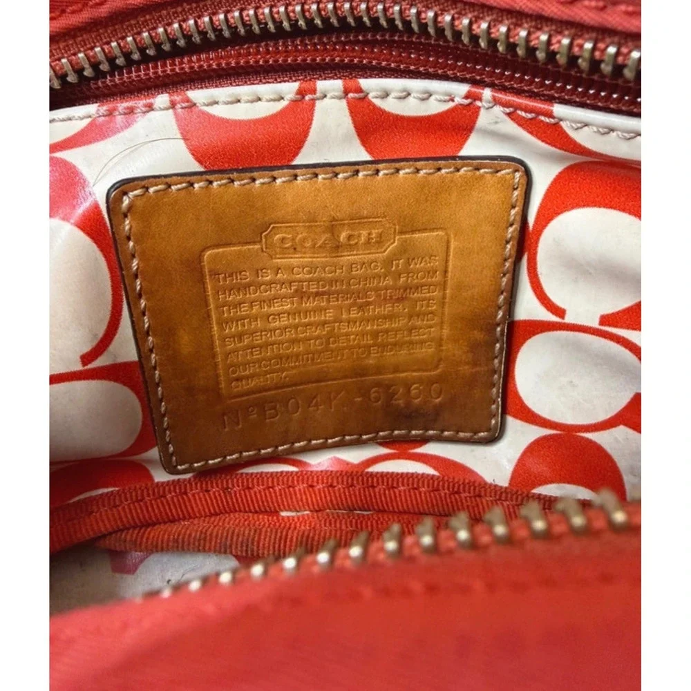 Flawed Gem! Coach Hamptons Weekend Canvas Tote Bag Brown Striped Leather Trim
